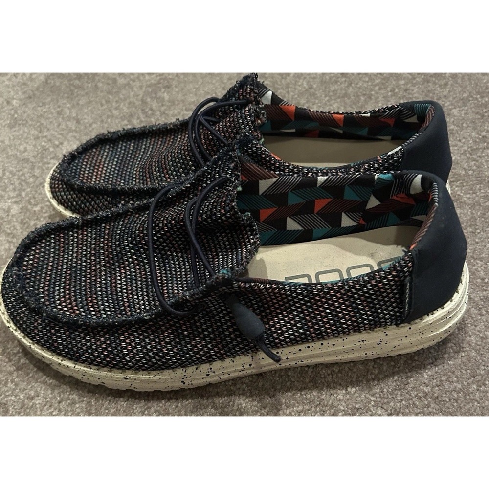Size 8 HEYDUDE Women's Wendy Sox Slip-on Loafer Dark Mesh Upper Tri Color